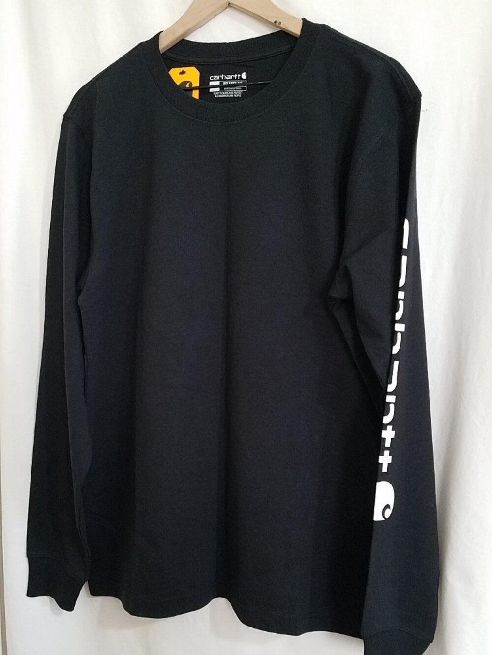 Carhartt Men's Relaxed Fit Heavyweight Graphic Long Sleeve T-Shirt Size M Black
